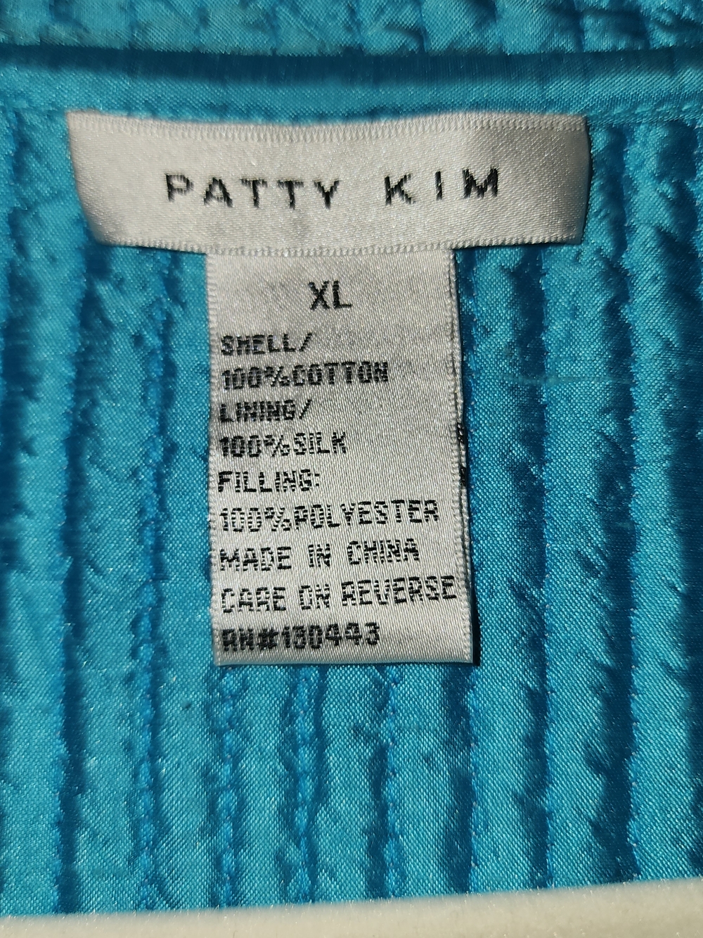 PATTY KIM Quilted Jacket in Bright Turquoise - Picture 3 of 6